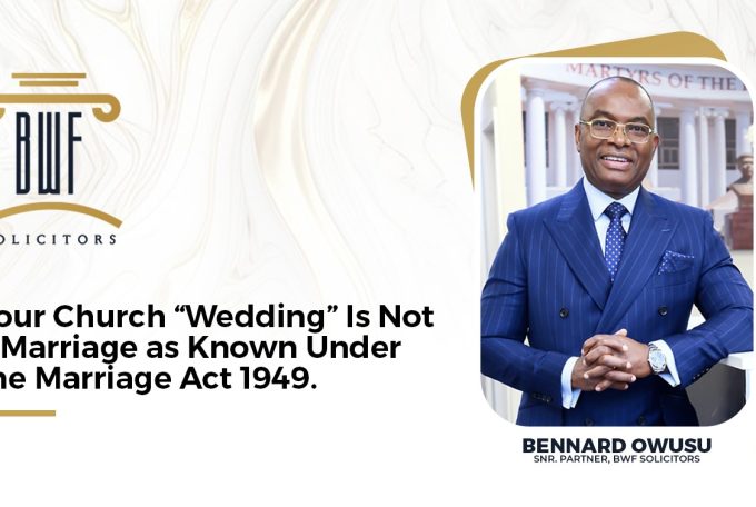 Your Church “Wedding” is not a marriage as known under The Mariage Act 1949.